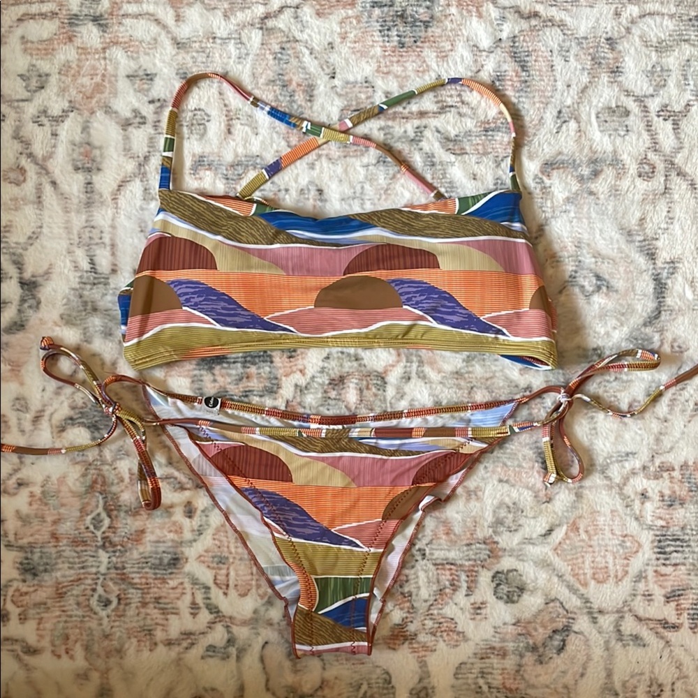 Eidon Rose Bandeau Bikini Set- Medium